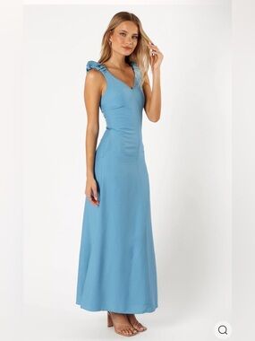 Michael Ruched Strap Maxi Dress